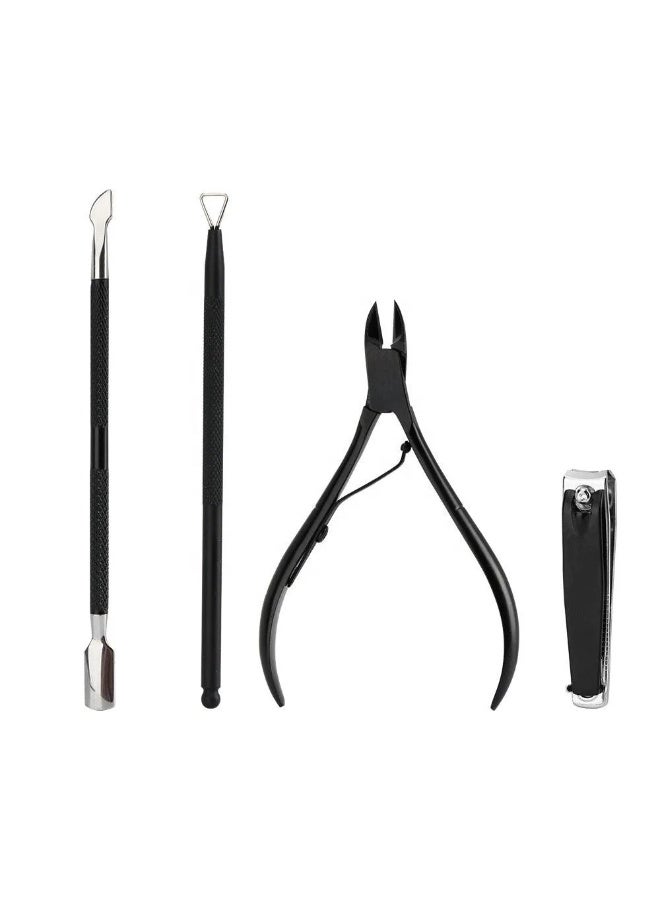 💅مجموعة أدوات تقليم وتلميع الأظافر المحمولة المصنوعة من الفولاذ المقاوم للصدأ - مجموعة من 5 قطع للعناية المثالية بالأظافر( لون الاسود⚫) - Image 2